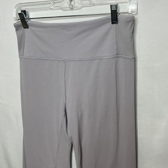 Athleta Flare Leg High Rise Leggings In Grey Lavender. Size Medium. - Picture 3 of 12
